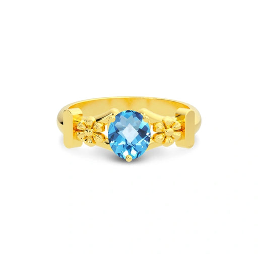 Blue Topaz Gold Ring R18