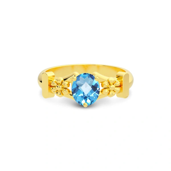 Blue Topaz Gold Ring R18