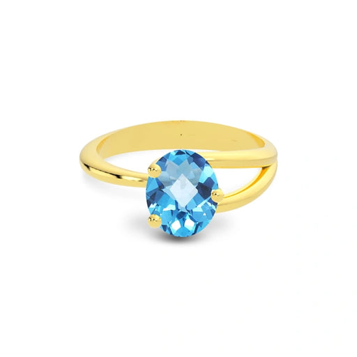 Blue Topaz Gold Ring R19