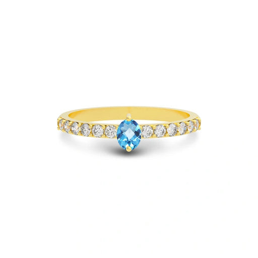 Blue Topaz Gold Ring R20