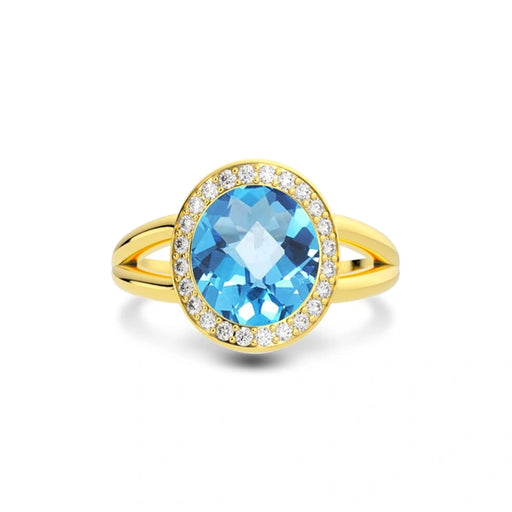 Blue Topaz Gold Ring R21