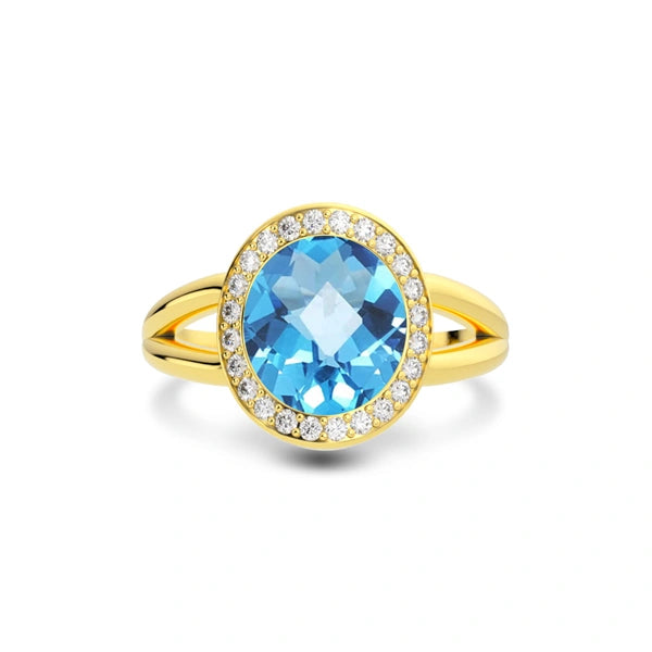 Blue Topaz Gold Ring R21