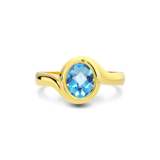 Blue Topaz Gold Ring R22