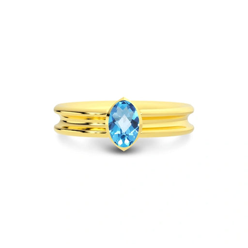 Blue Topaz Gold Ring R24