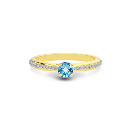 Blue Topaz Gold Ring R25