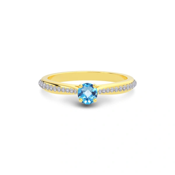 Blue Topaz Gold Ring R25