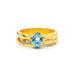 Blue Topaz Gold Ring R27