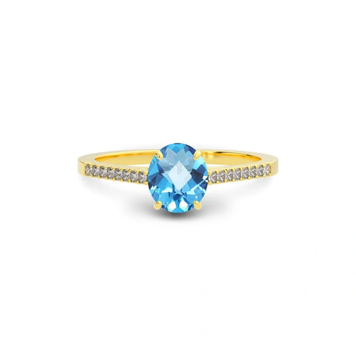 Blue Topaz Gold Ring R28