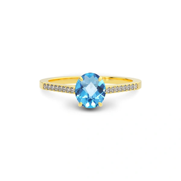 Blue Topaz Gold Ring R28