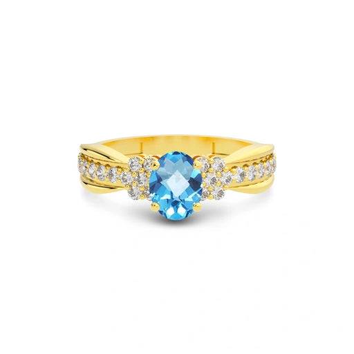 Blue Topaz Gold Ring R31