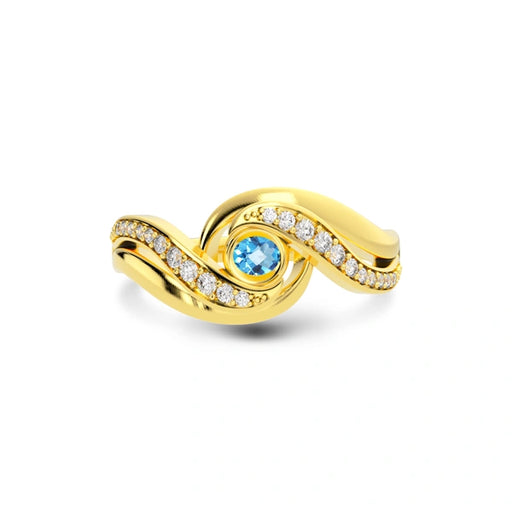 Blue Topaz Gold Ring R32