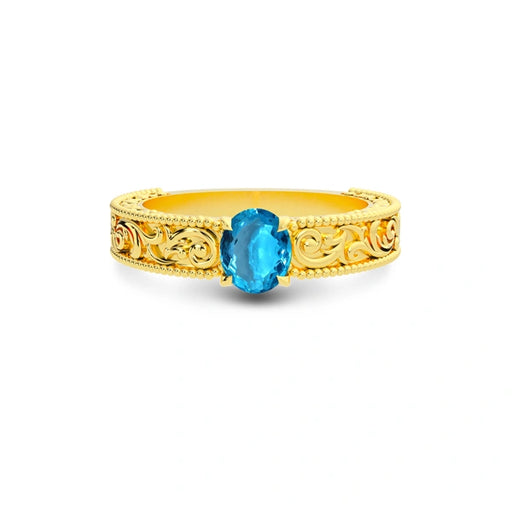 Blue Topaz Gold Ring R33