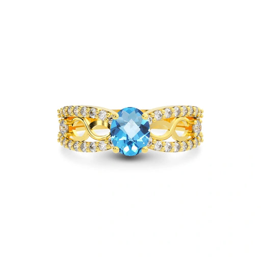 Blue Topaz Gold Ring R34