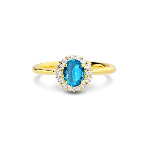 Blue Topaz Gold Ring R35