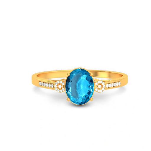 Blue Topaz Gold Ring R37