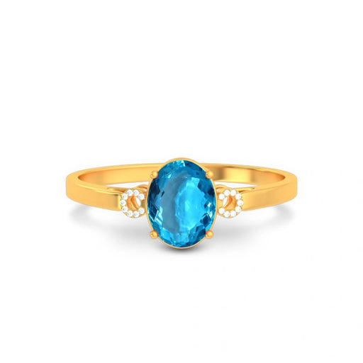 Blue Topaz Gold Ring R38