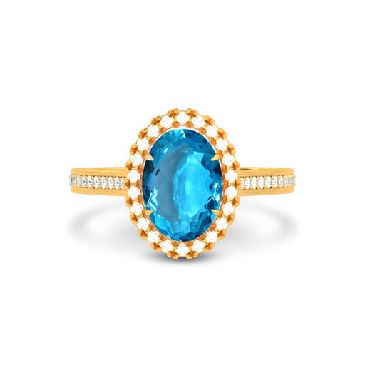Blue Topaz Gold Ring R40