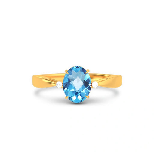 Blue Topaz Gold Ring R42