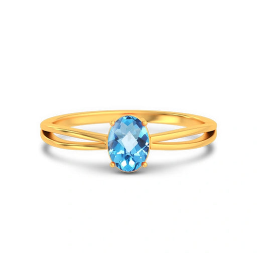 Blue Topaz Gold Ring R43