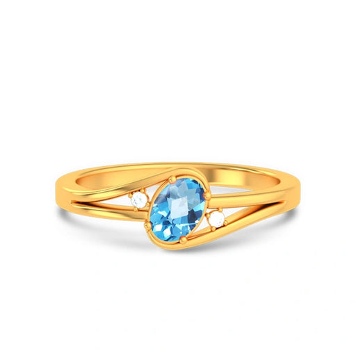 Blue Topaz Gold Ring R44