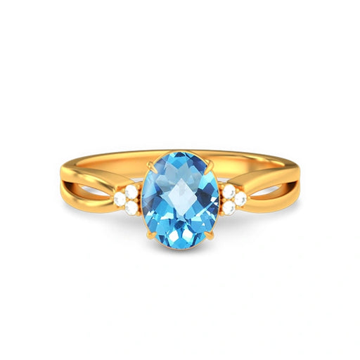 Blue Topaz Gold Ring R46