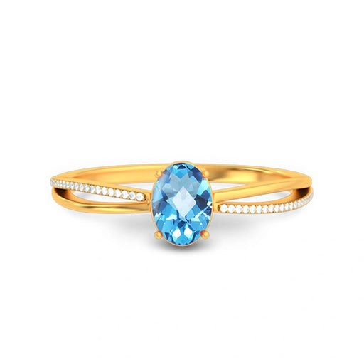 Blue Topaz Gold Ring R47
