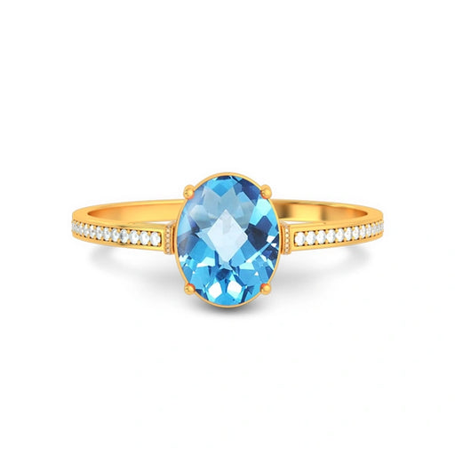 Blue Topaz Gold Ring R50