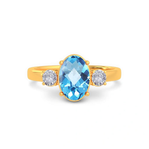 Blue Topaz Gold Ring R51