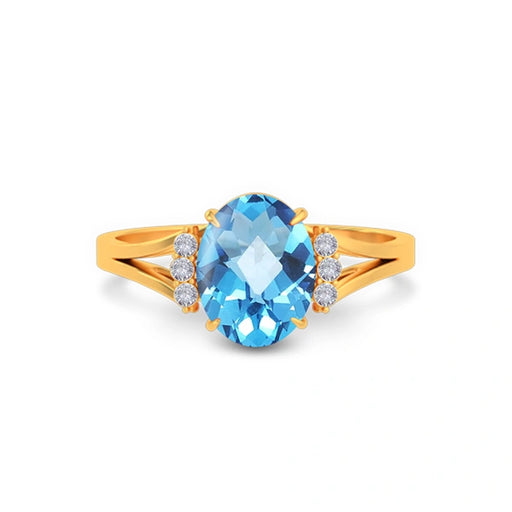 Blue Topaz Gold Ring R52