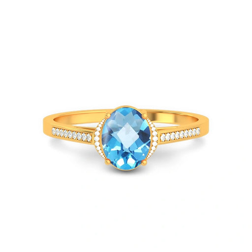 Blue Topaz Gold Ring R53