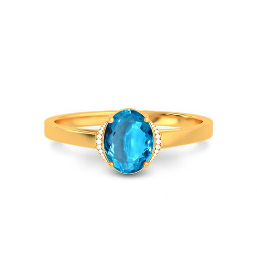 Blue Topaz Gold Ring R54