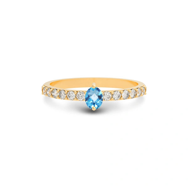 Blue Topaz Panchdhatu Ring R20
