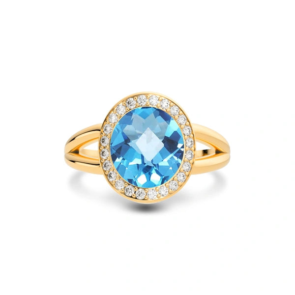 Blue Topaz Panchdhatu Ring R21