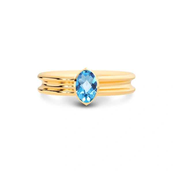 Blue Topaz Panchdhatu Ring R24