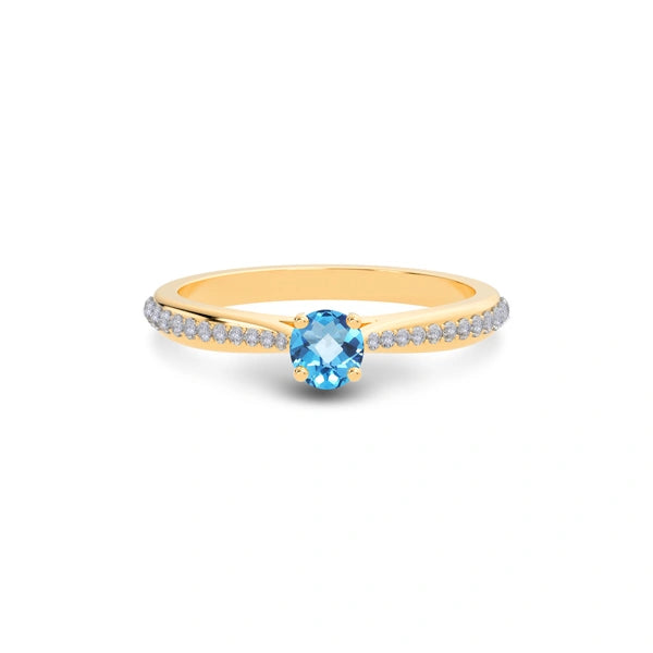 Blue Topaz Panchdhatu Ring R25