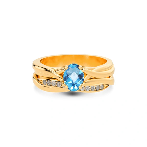 Blue Topaz Panchdhatu Ring R27