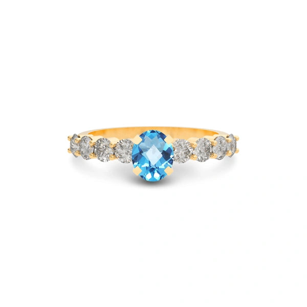 Blue Topaz Panchdhatu Ring R29