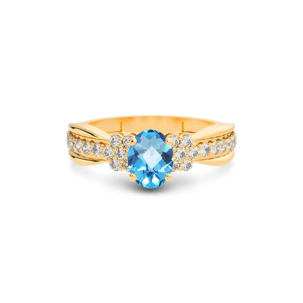 Blue Topaz Panchdhatu Ring R31