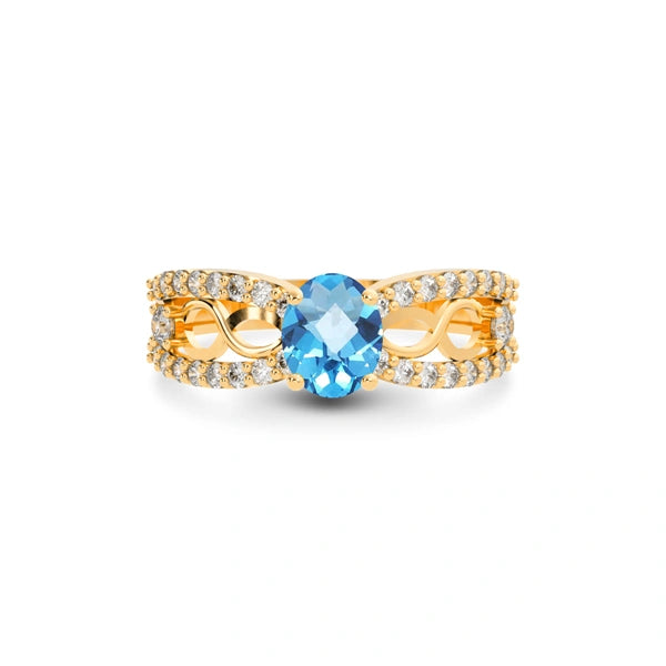 Blue Topaz Panchdhatu Ring R34