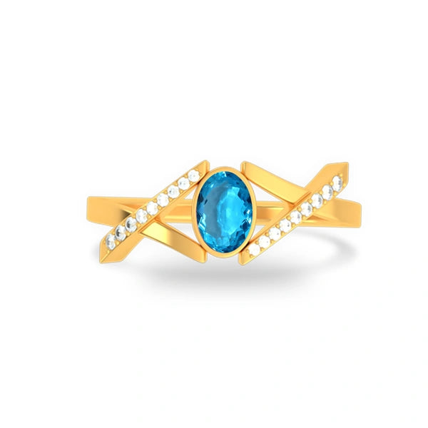 Blue Topaz Panchdhatu Ring R36