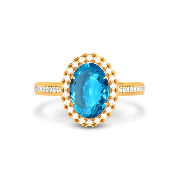 Blue Topaz Panchdhatu Ring R40