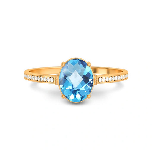 Blue Topaz Panchdhatu Ring R50