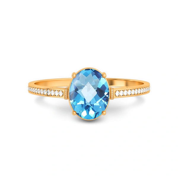 Blue Topaz Panchdhatu Ring R50