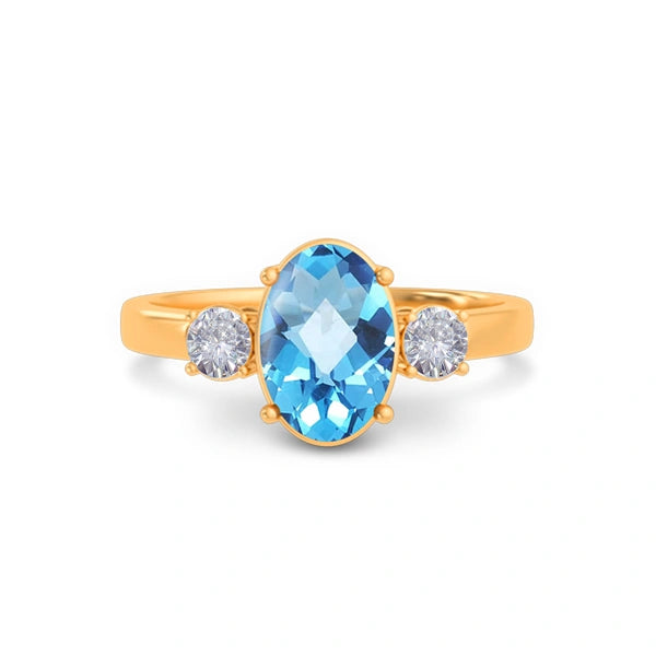 Blue Topaz Panchdhatu Ring R51