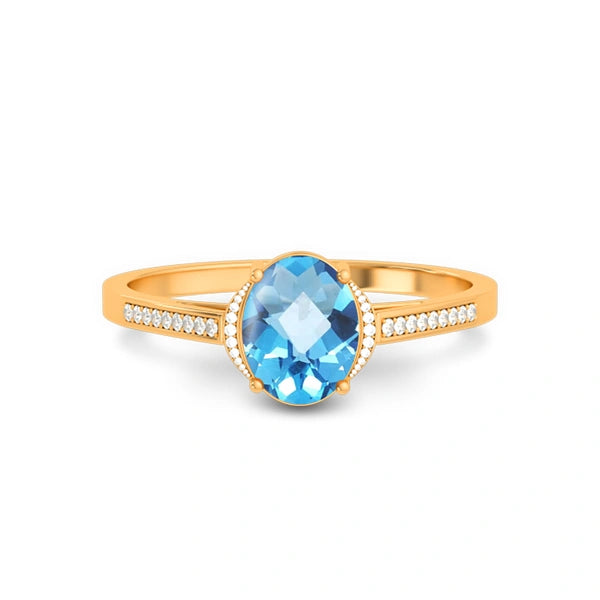 Blue Topaz Panchdhatu Ring R53