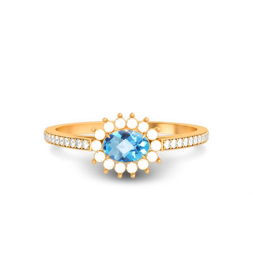 Blue Topaz Panchdhatu Ring R55