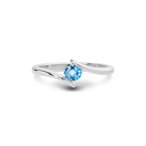 Blue Topaz Platinum Ring R2