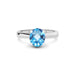 Blue Topaz Platinum Ring R7