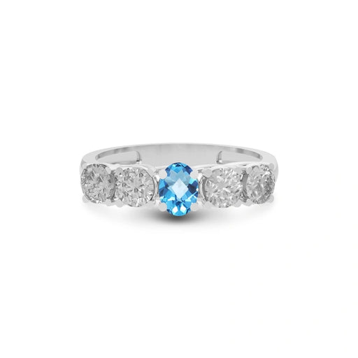 Blue Topaz Platinum Ring R10