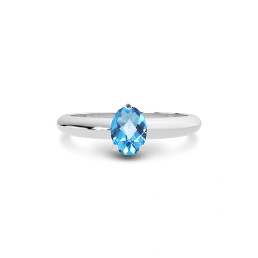 Blue Topaz Platinum Ring R13